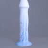 Strat'o – gode en silicone – vue de face – couleur bleu et blanc marbré
