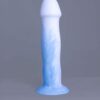 Strat'o – gode en silicone – vue arrière – couleur bleu et blanc marbré