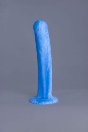 Arc'o – gode en silicone – vue de face – couleur bleu et blanc marbré