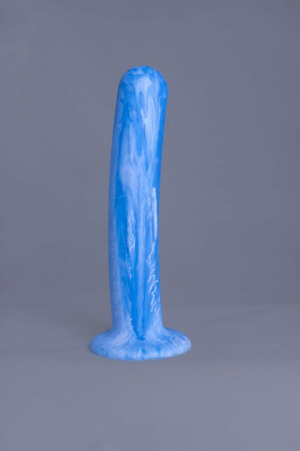 Arc'o – gode en silicone – vue arrière – couleur bleu et blanc marbré