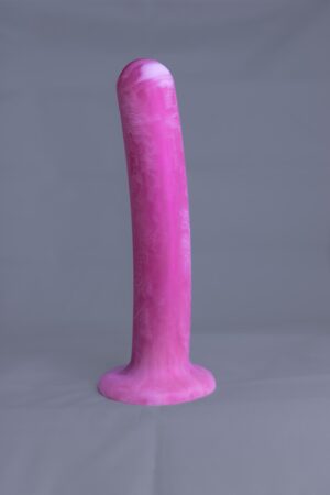 Arc'o – gode en silicone – vue de face – couleur rose et blanc marbré