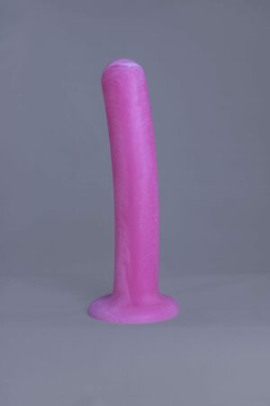 Arc'o – gode en silicone – vue de face – couleur rose et blanc marbré