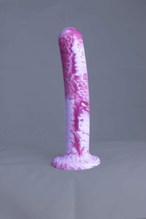 Arc'o – gode en silicone – vue arrière – couleur rose et blanc marbré