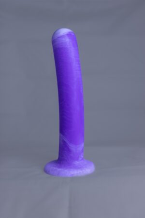 Arc'o – gode en silicone – vue de face – couleur violet et blanc marbré