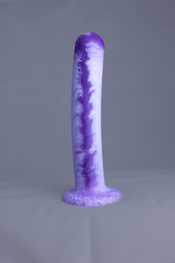 Arc'o – gode en silicone – vue de face – couleur violet et blanc marbré