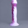 Strat'o – gode en silicone – vue de face – couleur rose et blanc marbré