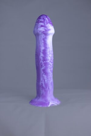 Strat'o – gode en silicone – vue de face – couleur violet et blanc marbré