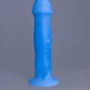 Strat'o – gode en silicone – vue arrière – couleur bleu et blanc marbré