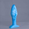 Bold'o – plug en silicone – vue de face – couleur bleu et blanc marbré