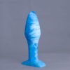 Bold'o – plug en silicone – vue arrière – couleur bleu et blanc marbré