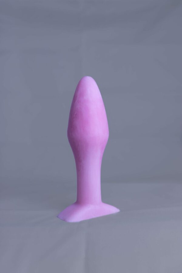 Bold'o – plug en silicone – vue de face – couleur rose et blanc marbré
