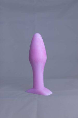 Bold'o – plug en silicone – vue arrière – couleur rose et blanc marbré