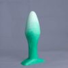 Bold'o – plug en silicone – vue de face – couleur vert et blanc marbré