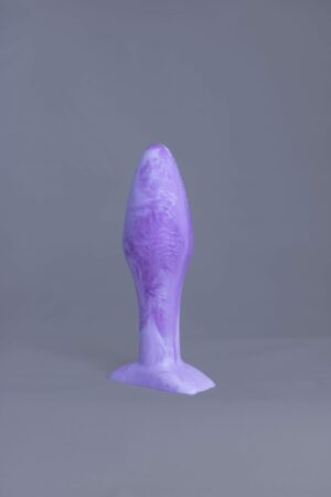 Bold'o – plug en silicone – vue de face – couleur violet et blanc marbré
