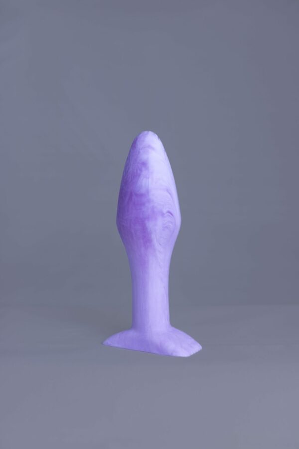 Bold'o – plug en silicone – vue arrière – couleur violet et blanc marbré