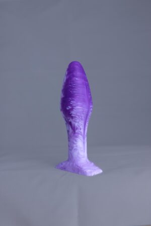 Bold'o – plug en silicone – vue arrière – couleur violet et blanc marbré