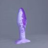 Bold'o – plug en silicone – vue de face – couleur violet et blanc marbré