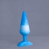 Pic'o – plug en silicone – vue de face – couleur bleu et blanc marbré