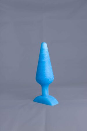 Pic'o – plug en silicone – vue arrière – couleur bleu et blanc marbré