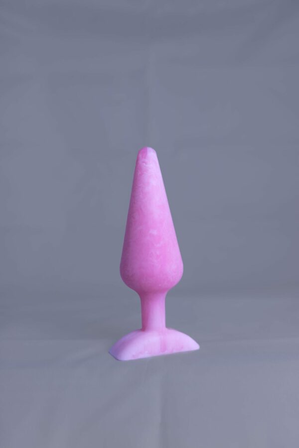Pic'o – plug en silicone – vue de face – couleur rose et blanc marbré