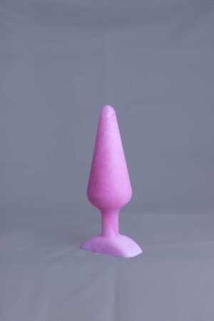 Pic'o – plug en silicone – vue arrière – couleur rose et blanc marbré