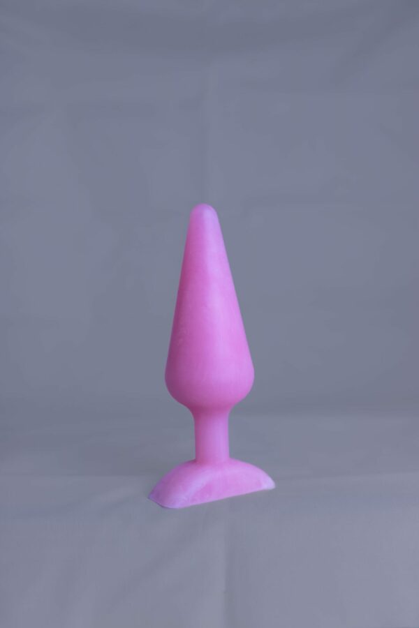 Pic'o – plug en silicone – vue de face – couleur rose et blanc marbré