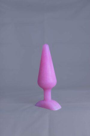 Pic'o – plug en silicone – vue arrière – couleur rose et blanc marbré