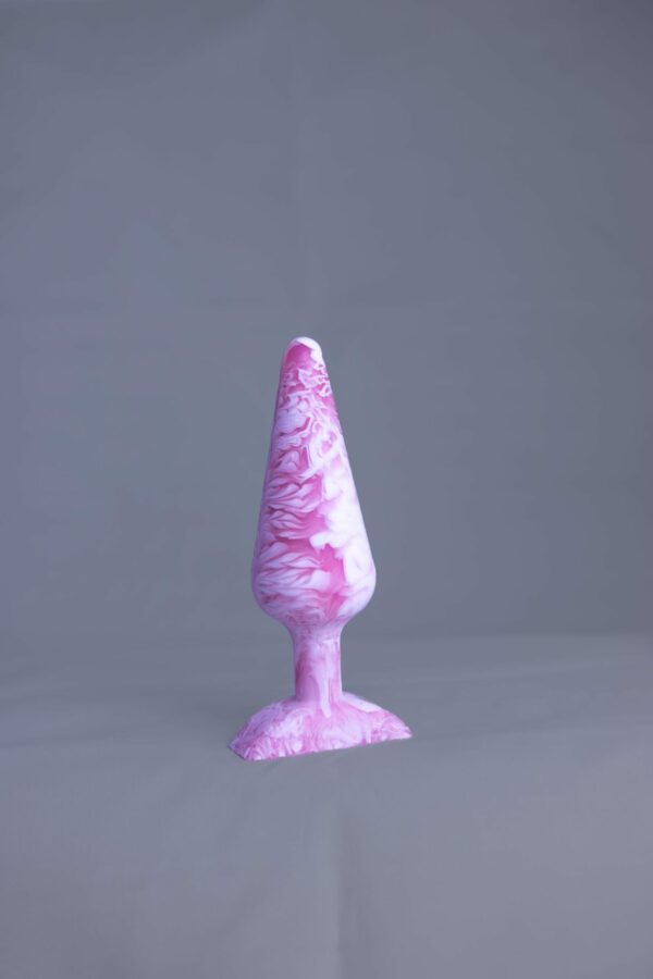 Pic'o – plug en silicone – vue de face – couleur rose et blanc marbré