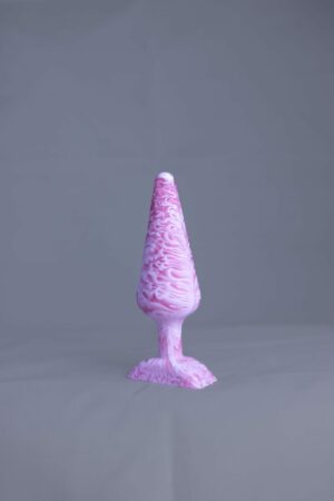 Pic'o – plug en silicone – vue arrière – couleur rose et blanc marbré