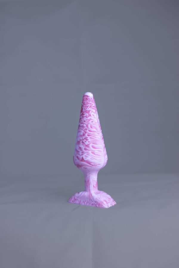 Pic'o – plug en silicone – vue arrière – couleur rose et blanc marbré