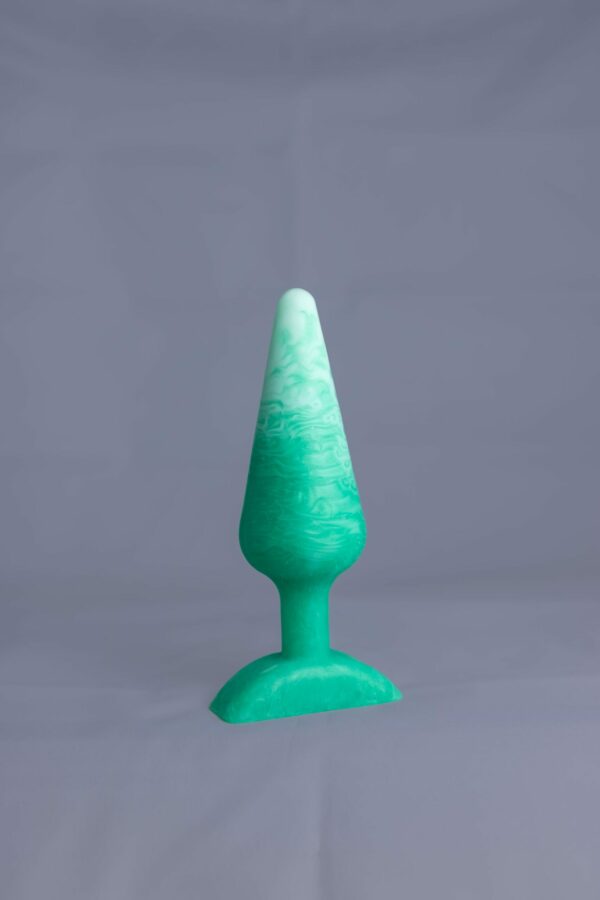 Pic'o – plug en silicone – vue de face – couleur vert et blanc marbré