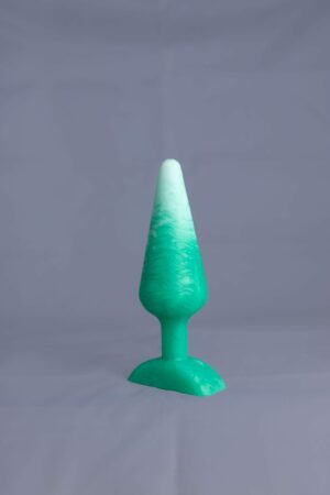 Pic'o – plug en silicone – vue arrière – couleur vert et blanc marbré