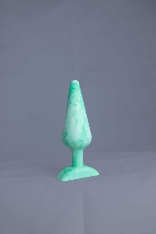 Pic'o – plug en silicone – vue de face – couleur vert et blanc marbré