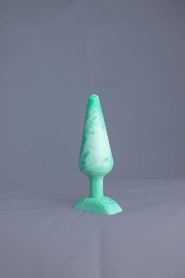 Pic'o – plug en silicone – vue arrière – couleur vert et blanc marbré