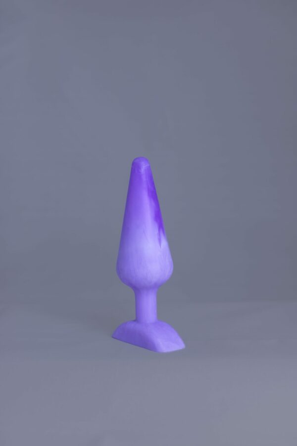 Pic'o – plug en silicone – vue arrière – couleur violet et blanc marbré