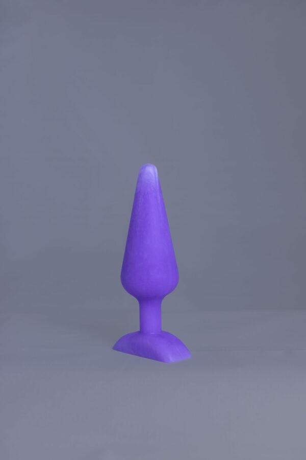 Pic'o – plug en silicone – vue arrière – couleur violet et blanc marbré