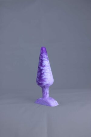 Pic'o – plug en silicone – vue arrière – couleur violet et blanc marbré