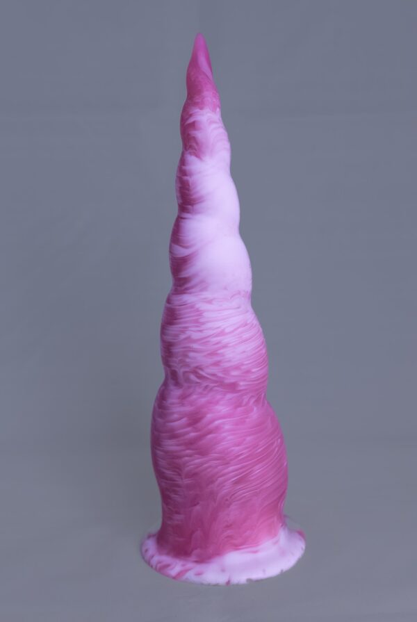 Spir'o – gode en silicone – vue avant – couleur rose et blanc marbré